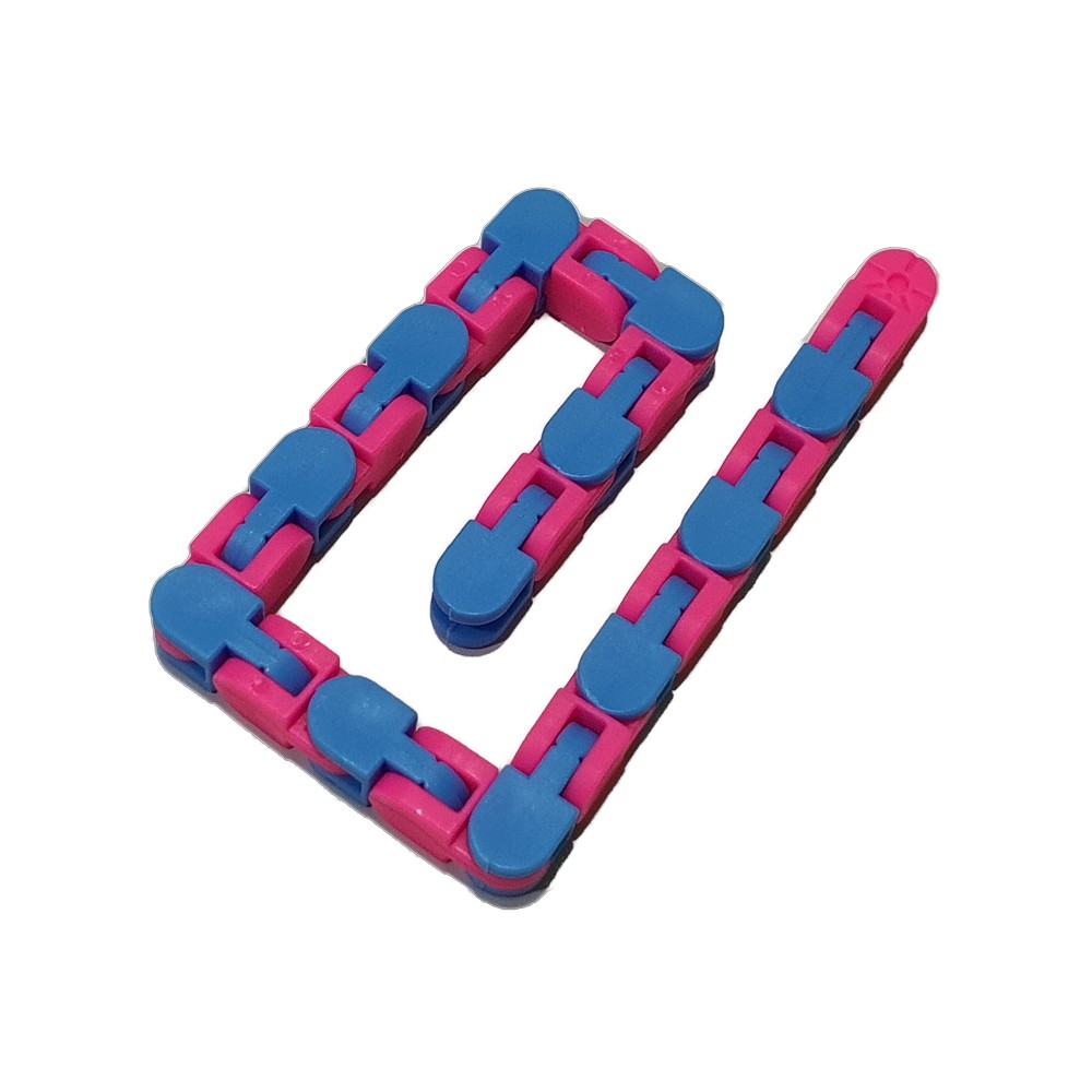 24 Links Wacky Tracks Snap and Click Snake Puzzle Fidget Toy Pink with