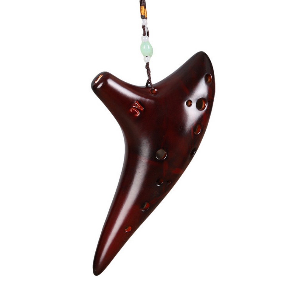Ceramic Ocarina 12 Holes Reddish Brown WizZon