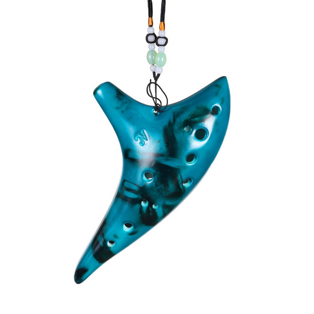 Ceramic Ocarina 12 Holes Greenish Blue WizZon
