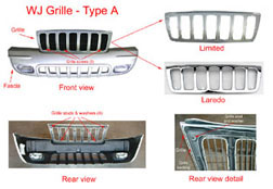 Jeep Grand Cherokee WJ - Grille and fascia removal
