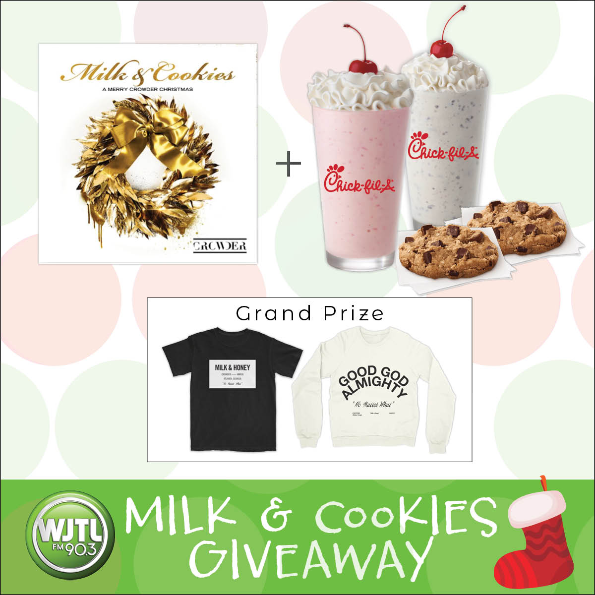 WJTL FM 90.3 Christ. Community. Music.Win Crowder’s CD MILK & COOKIES
