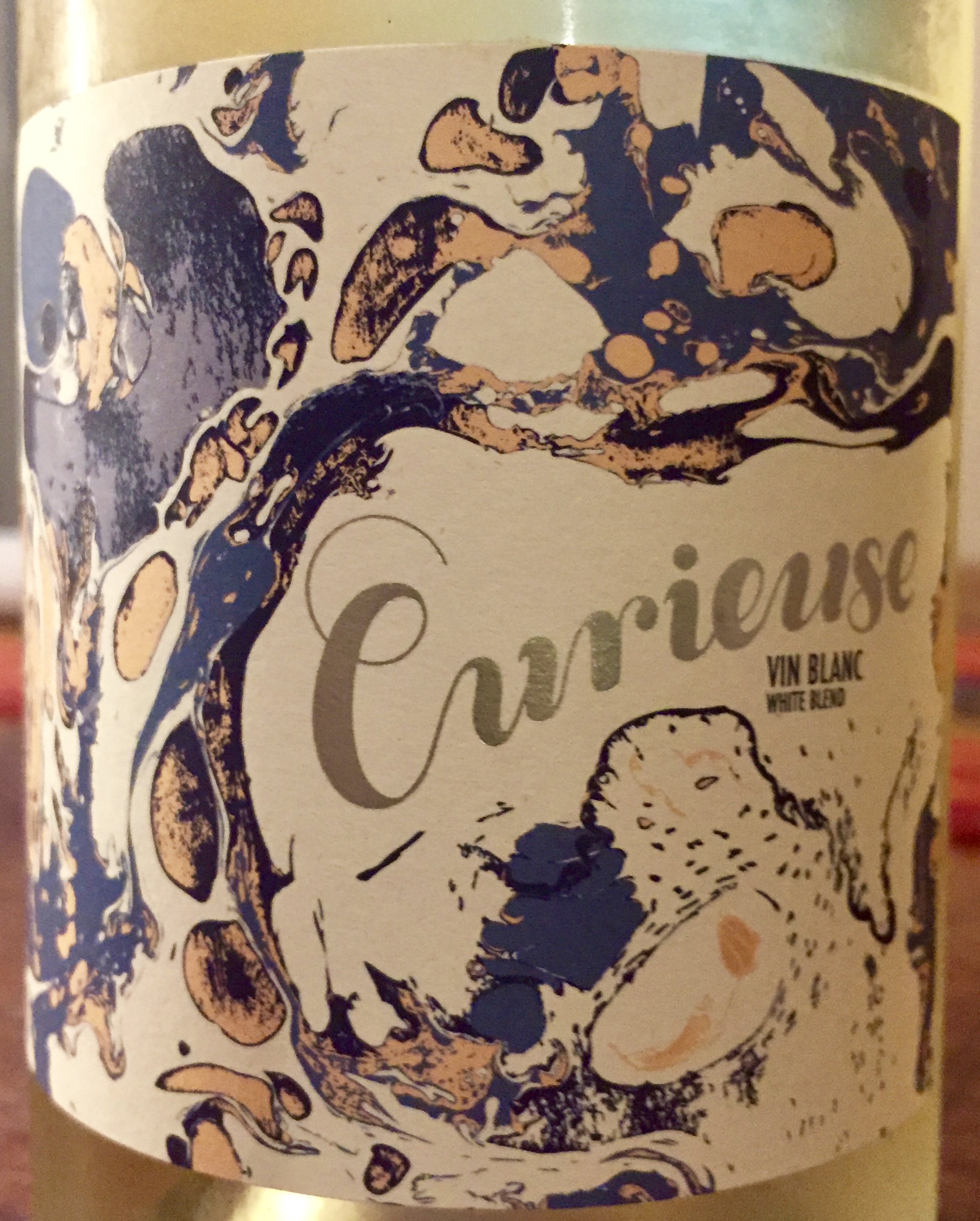 Label from bottle of Curieuse Vin Blanc Pays D'Oc 2016