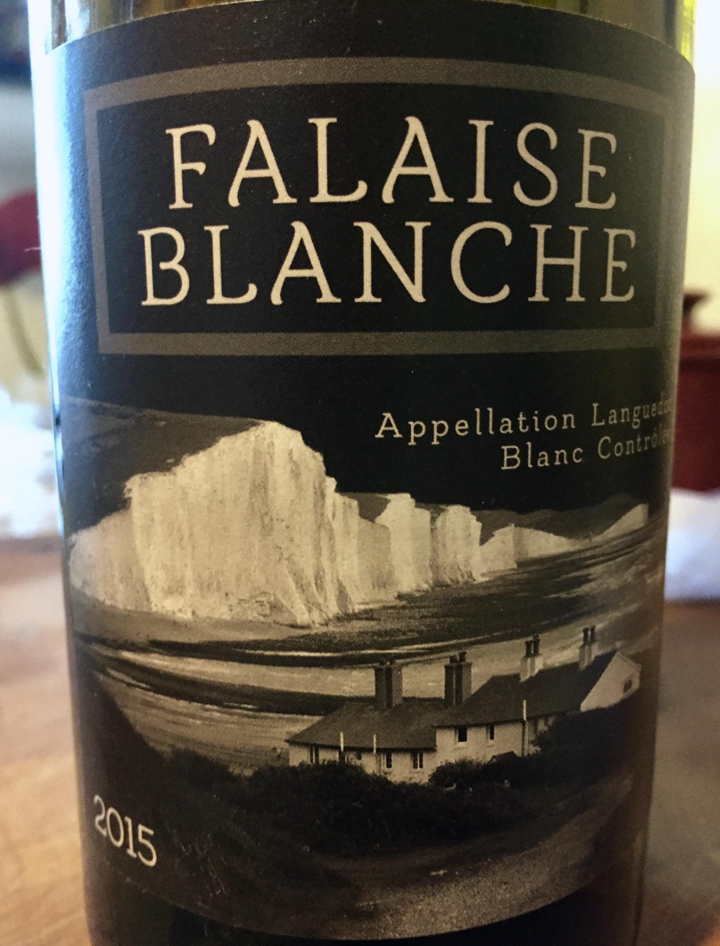 Label from bottle of Falaise Blanche Languedoc Blanc 2015