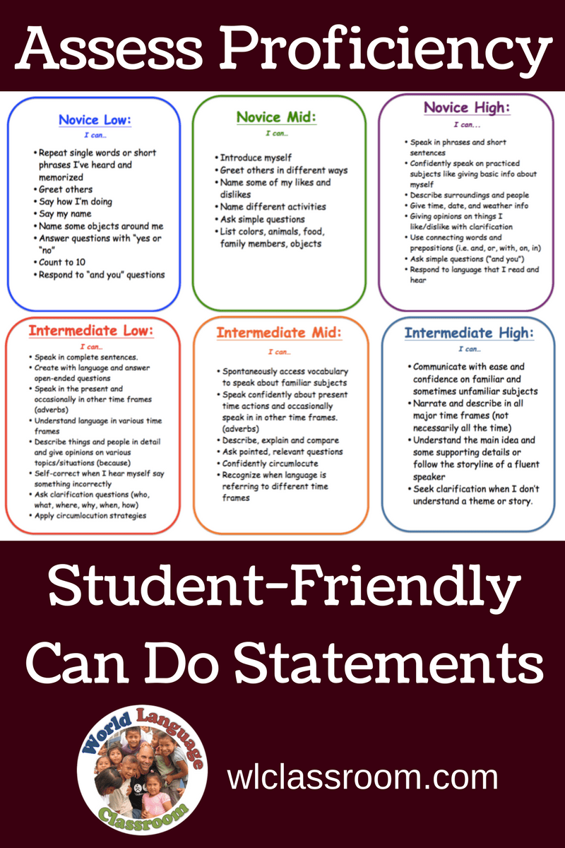 Assessing Proficiency with StudentFriendly Can Do Statements World