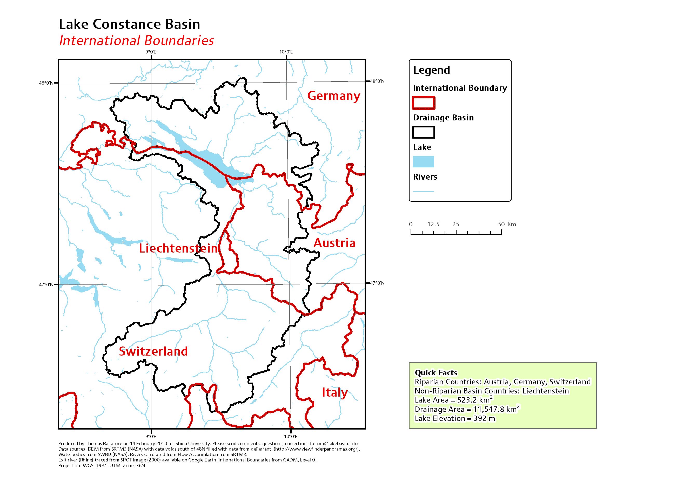 International Boundaries Lake Constance World Lake Database ILEC