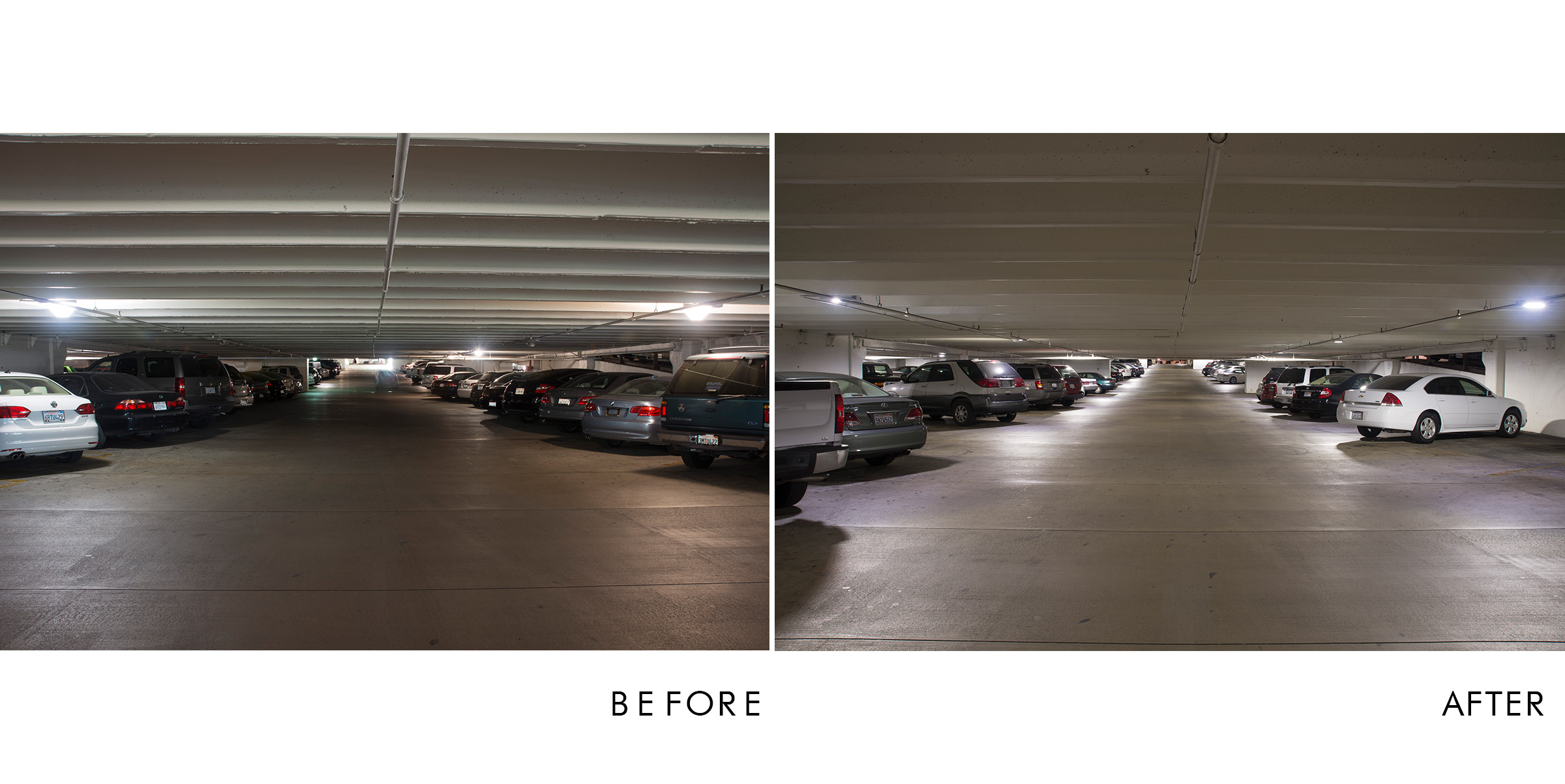 LED Lighting Retrofit Project Glendale Galleria Parking Garage
