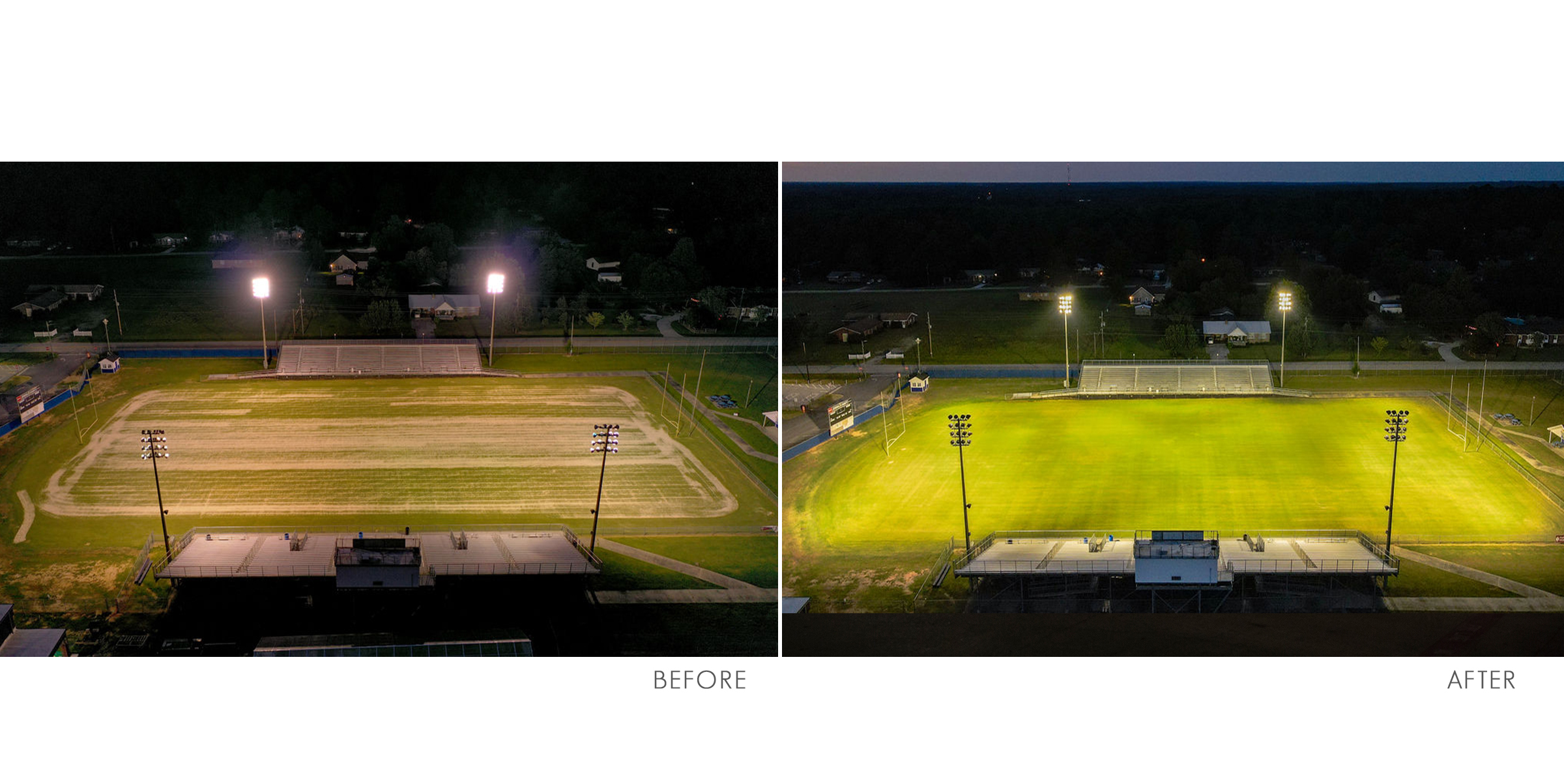 High School Football Field Sports LED Lighting Upgrade Millen, GA