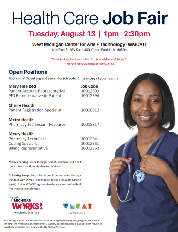 West Michigan Works! and WMCAT host Health Care Job Fair Workforce