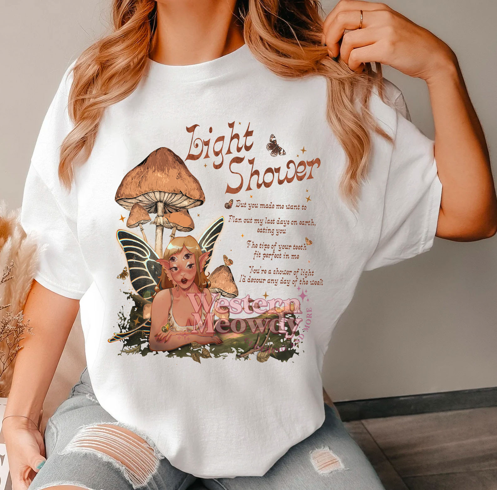 Light Shower Tee Portals Album Lyrics Western Meowdy