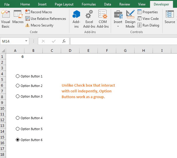 Excel TIps Form Controls Option Button wmfexcel