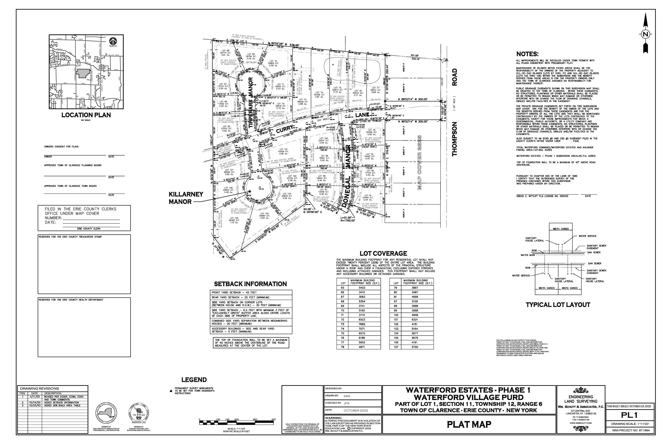 Waterford Estates Clarence, NY WM SCHUTT