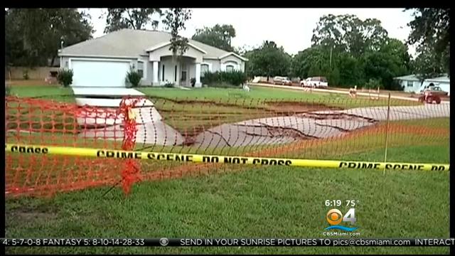 Sinkhole Opens Up In Spring Hill, Florida CBS Miami