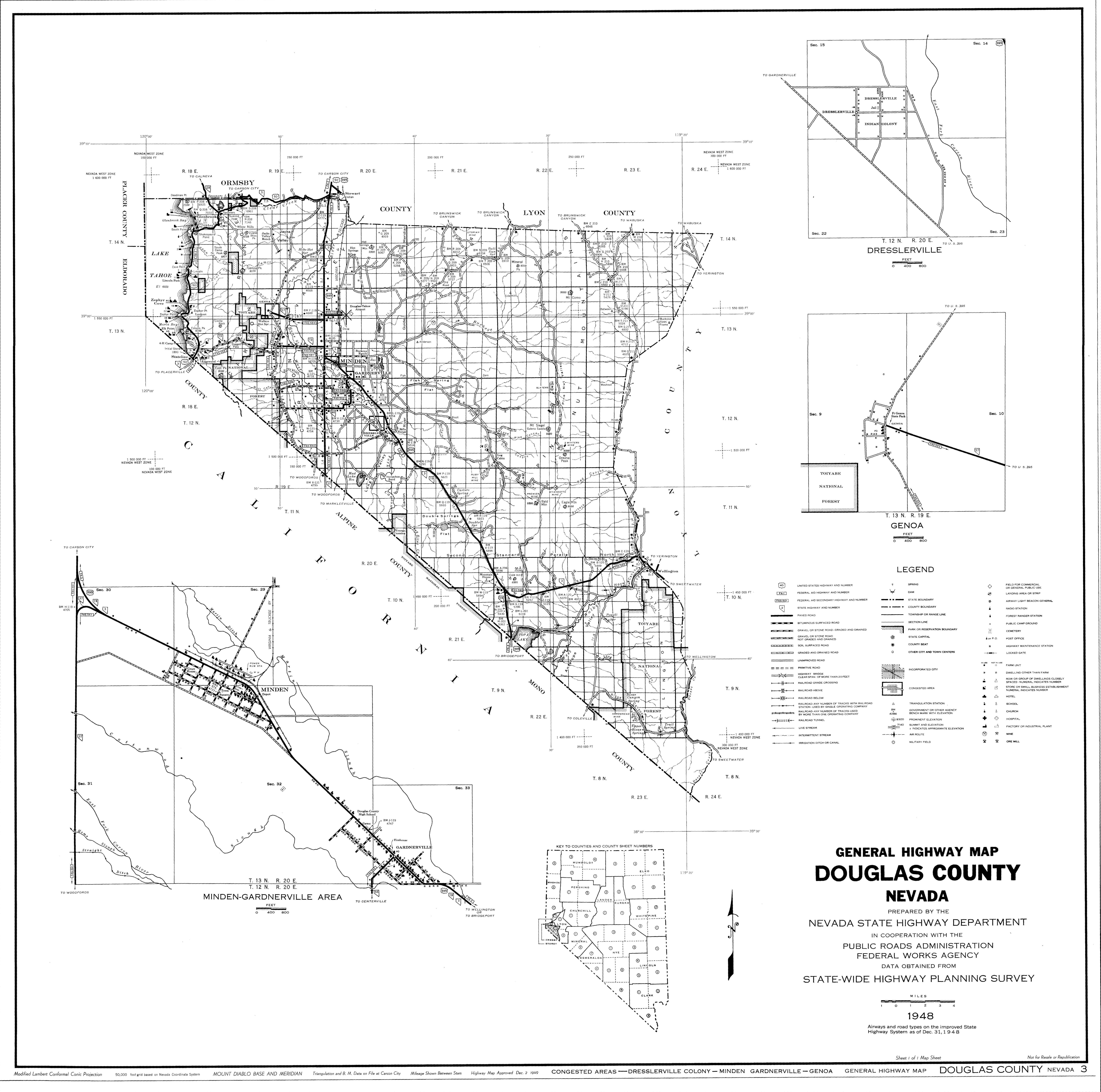 Douglas County Map 1948 Photo Details The Western Nevada Historic