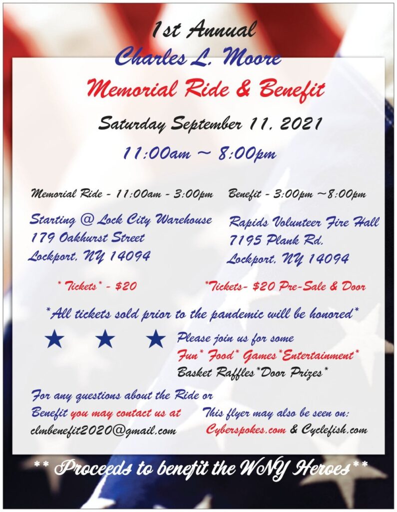 Wny Events September 2023 1St Charles L. Moore Memorial Ride And Benefit - Wny Heroes