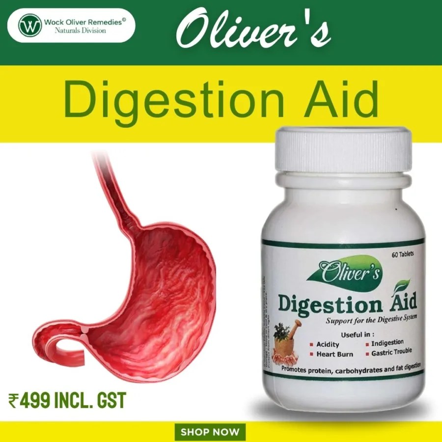 Oliver’s Digestion Aid (60 Tablets) Wock Oliver India