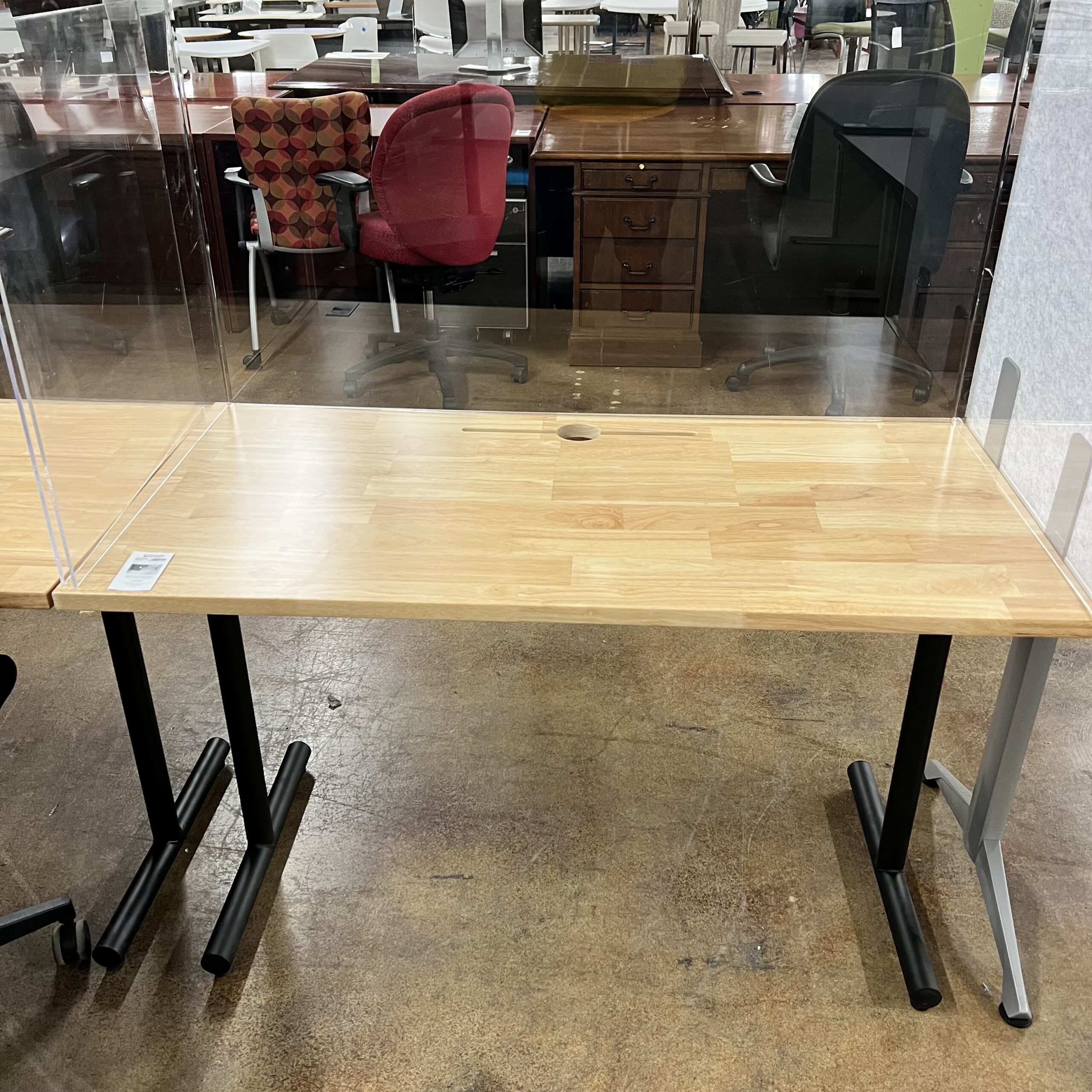Used Training Table with Clear Panel Warehouse of Fixtures
