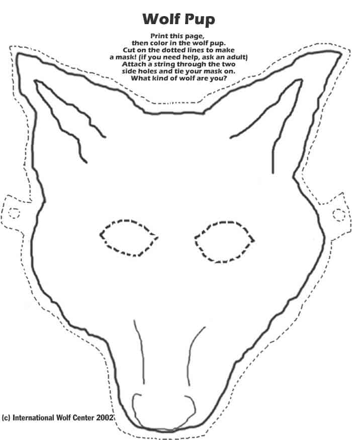 Printable Wolf Mask Template For Kids