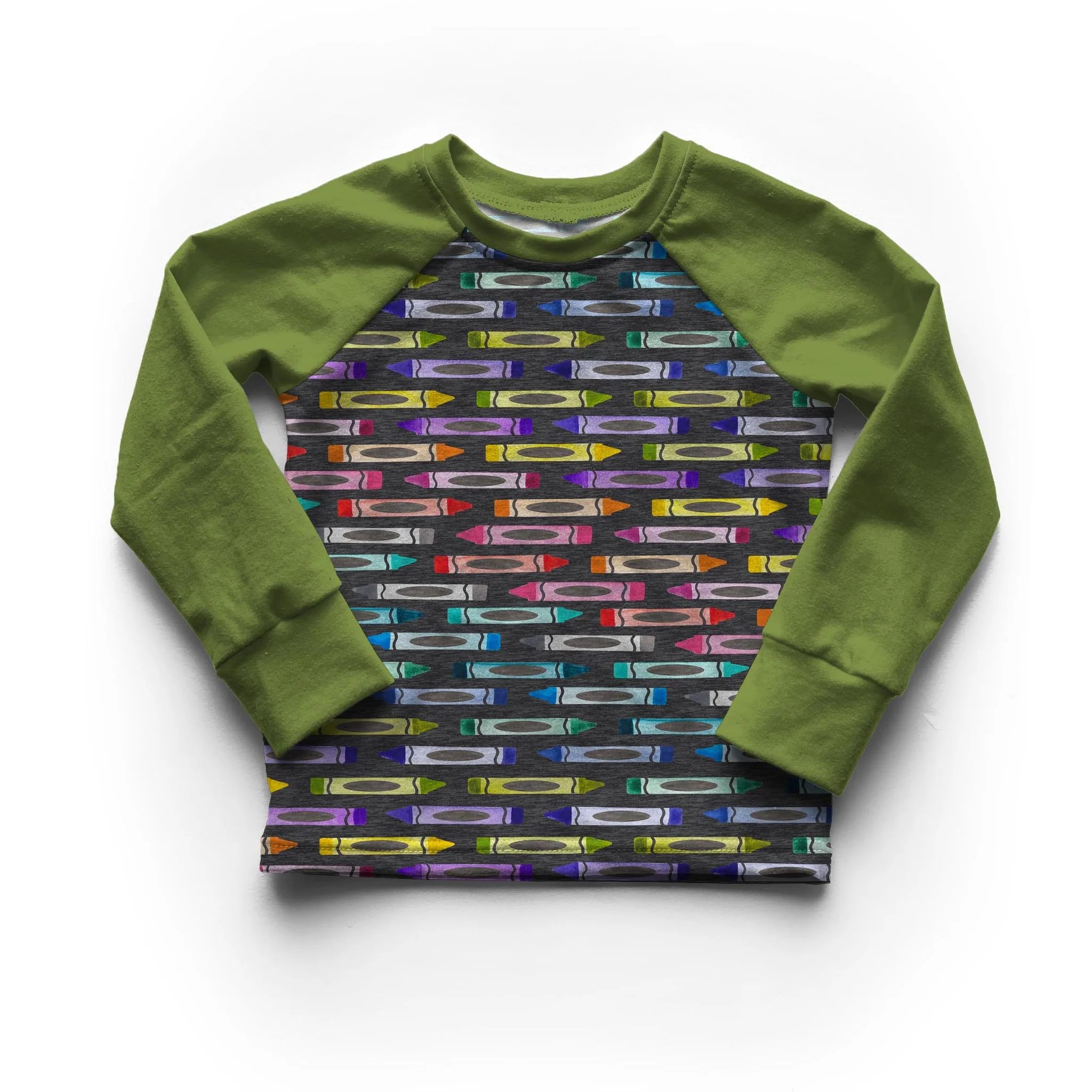 Watercolor Crayons Organic Cotton/Spandex Euro Knit Jersey Wolf