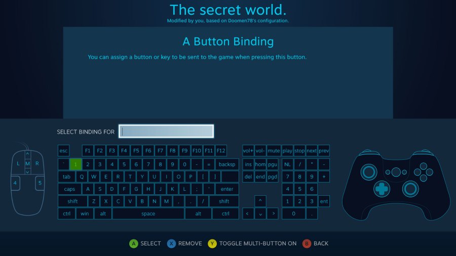 Set bindings screenshot