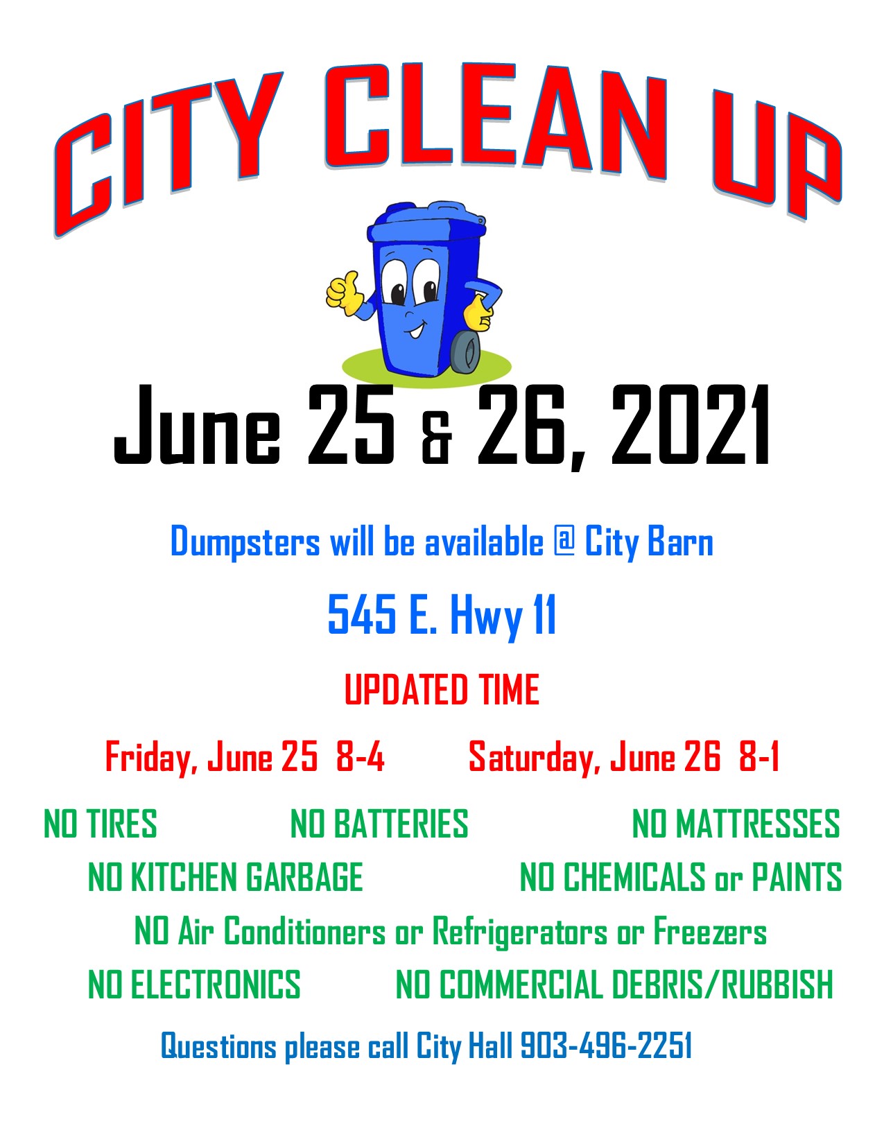 2021 City Wide Clean up Wolfe City, TX
