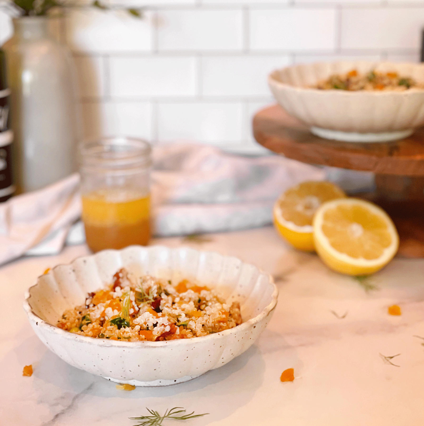 Quinoa Kale Salad with Mint & Lemon Olive Oil Dressing Wolfe Heights