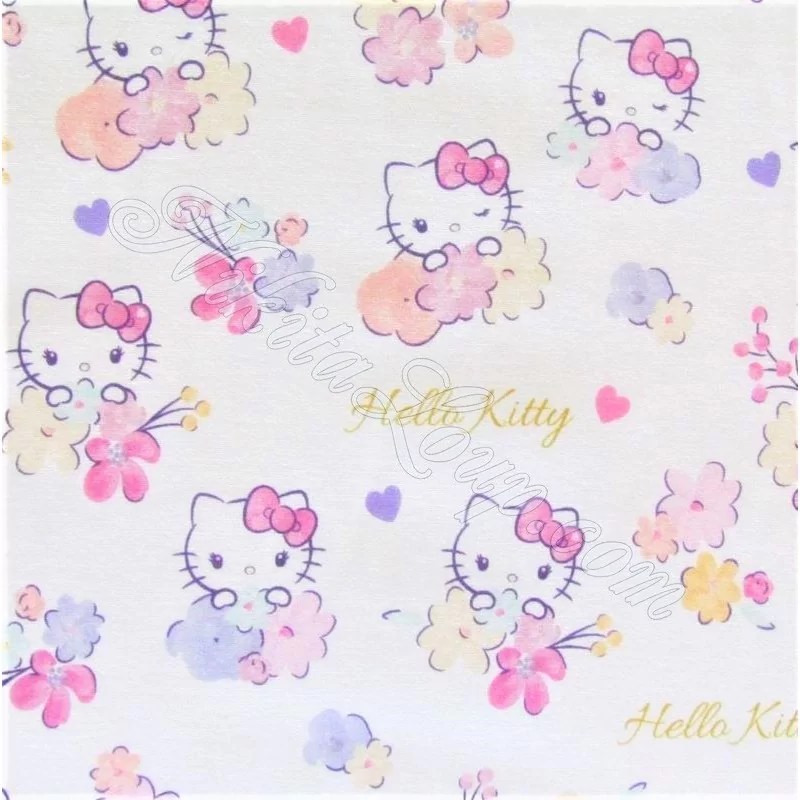 Cotton fabric with the character Hello Kitty