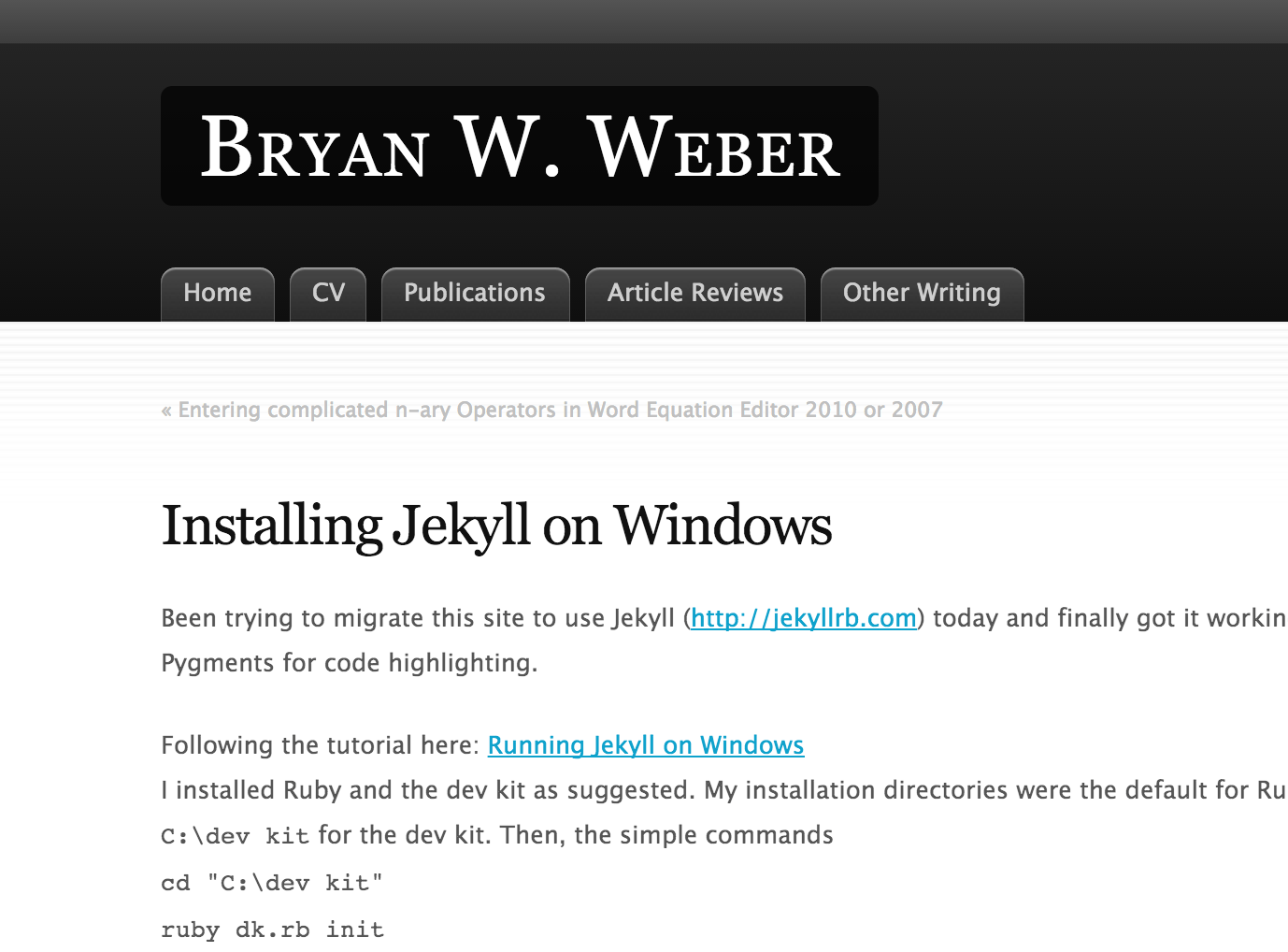 Jekyll camp Intro to Jekyll