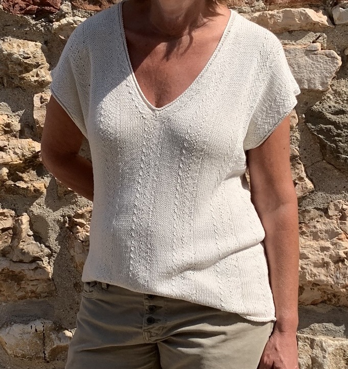 Kurzarmpullover mit VAusschnitt [PDF] WollInspiration