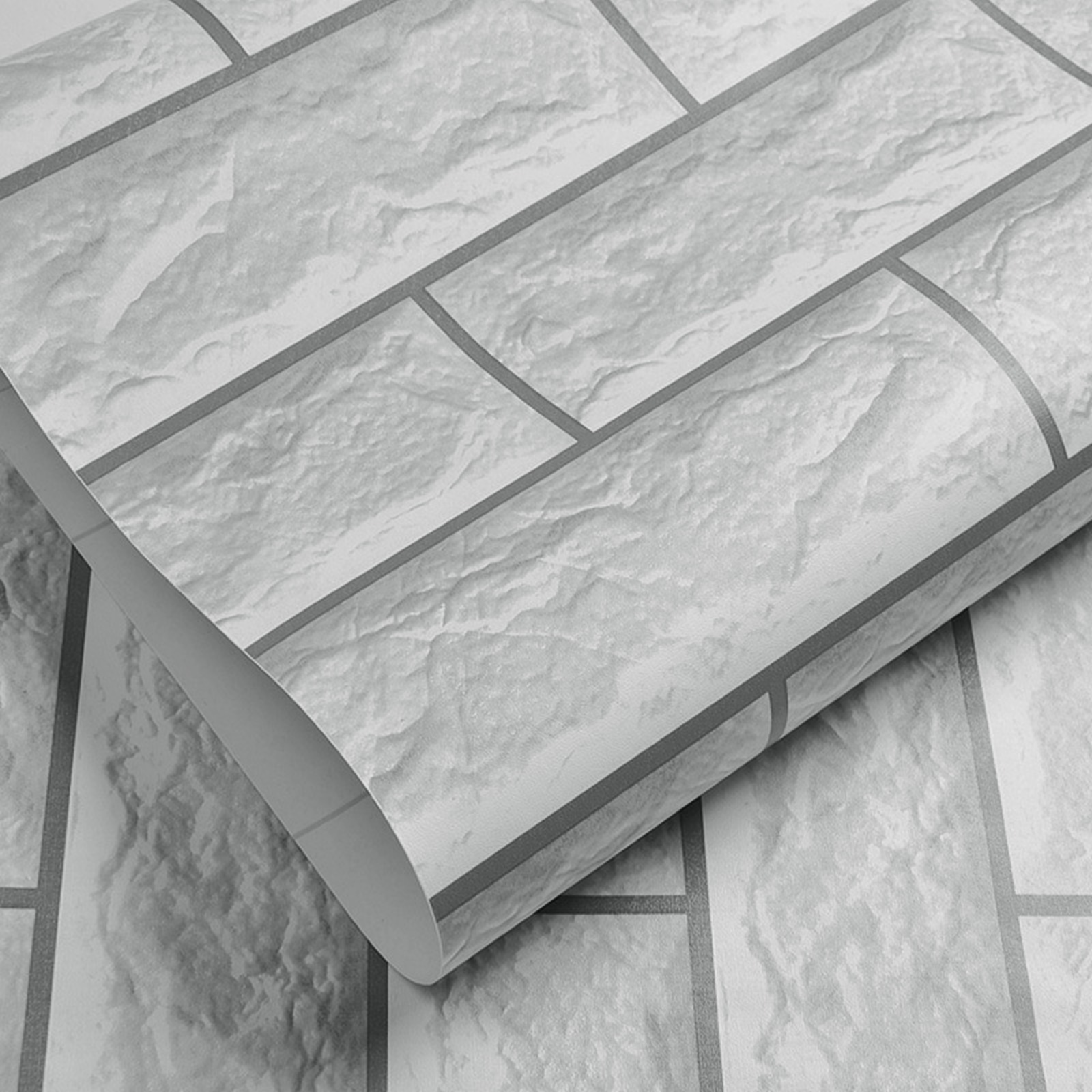 Wolpin Wall Stickers DIY Wallpaper Decal (45 x 300 cm) 3D Brick Self