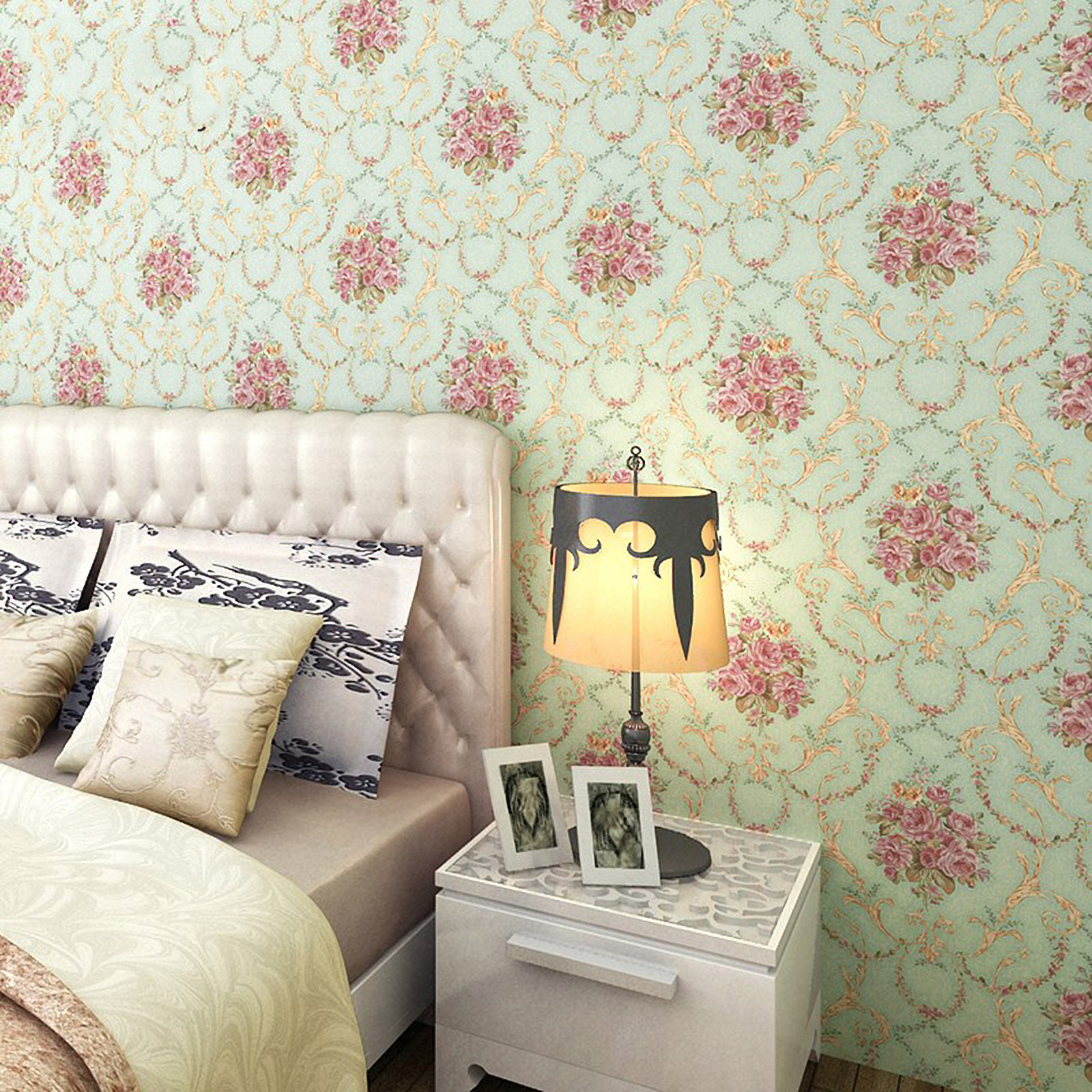 Wolpin Wall Stickers DIY Decals Wallpaper (45 x 500 cm) Damask Flower