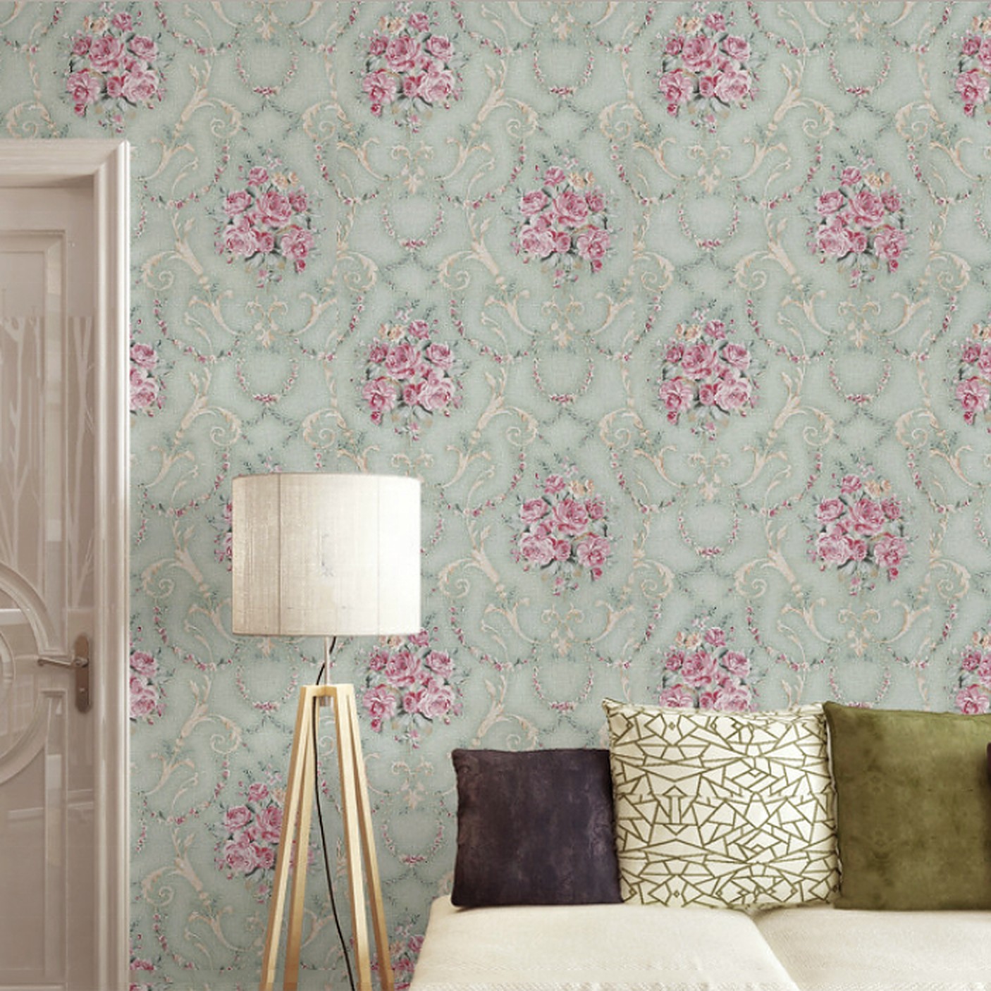 Wolpin Wall Stickers DIY Decals Wallpaper (45 x 500 cm) Damask Flower