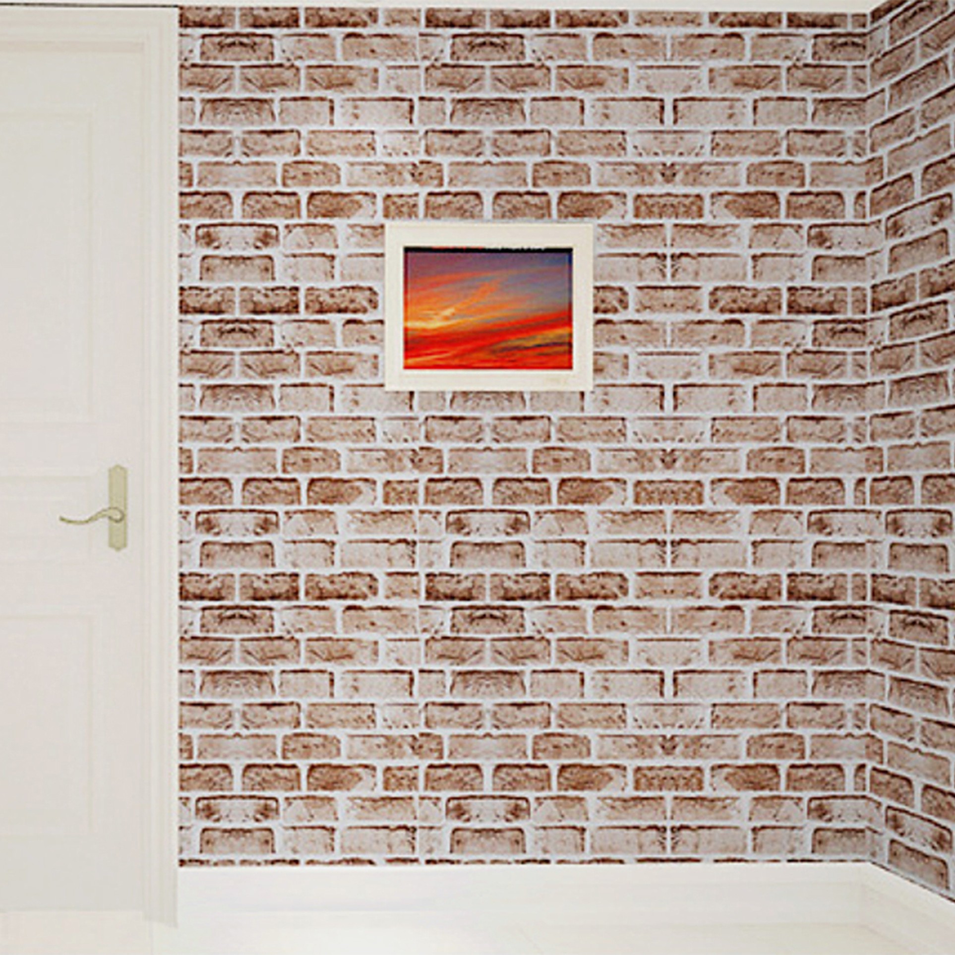 Wolpin Wall Stickers DIY Wallpaper Decal (45 x 500 cm) 3D Brick Self