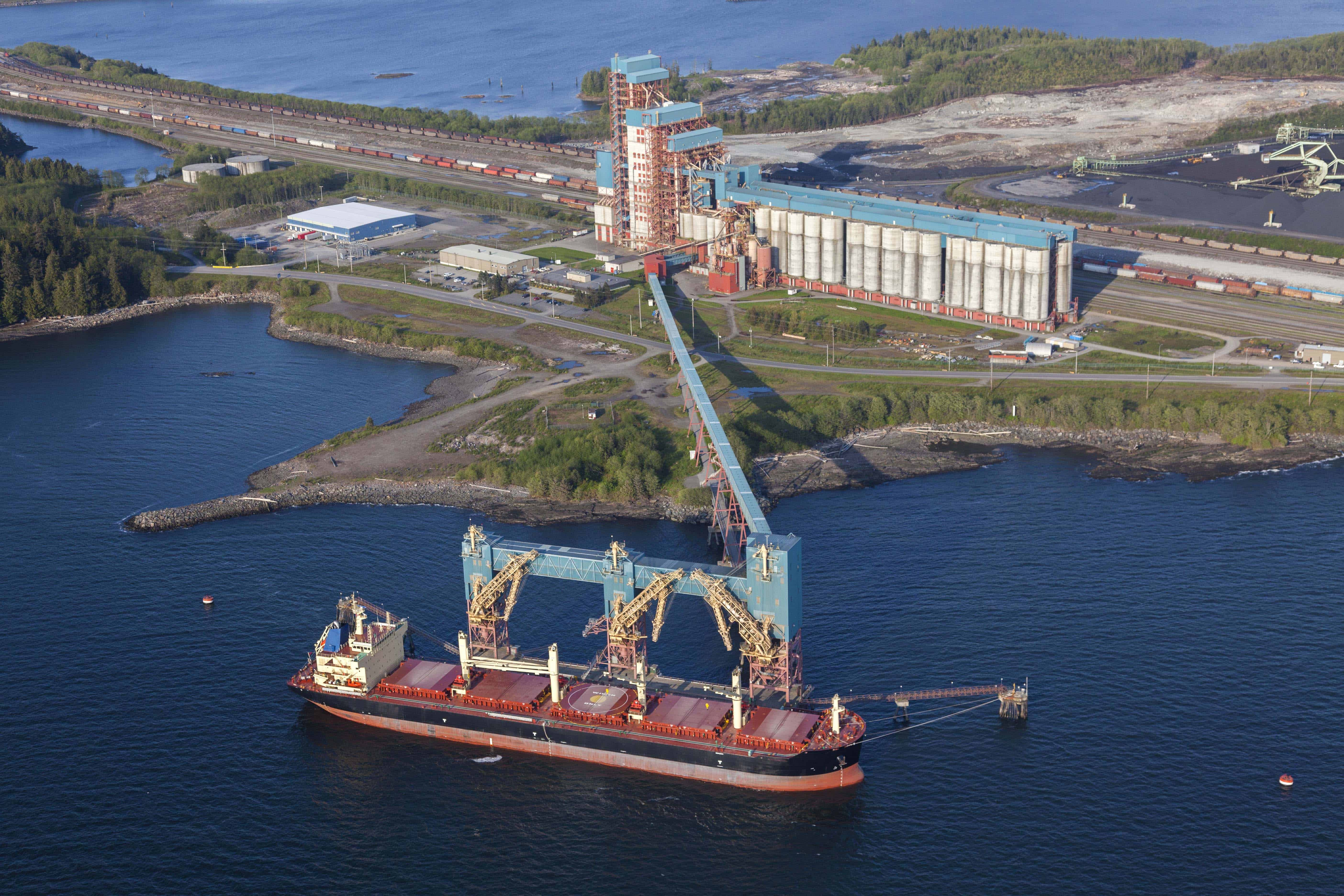 Cargo Ship at Grain Terminal Wolverine Terminals