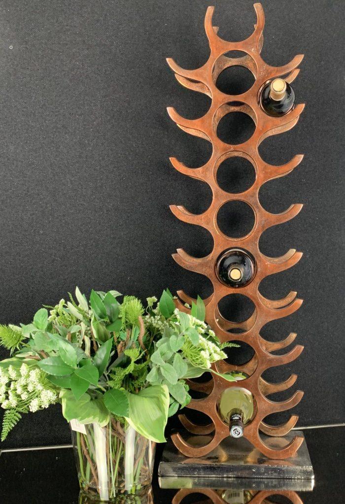 Wine Rack 27 Wine Bottle Aluminium Floor Standing Copper Finish