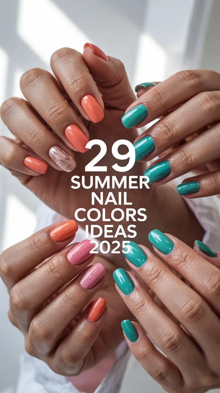 Summer Nail Colors Ideas 2025 Trending Bright, Pastel, Gel, and