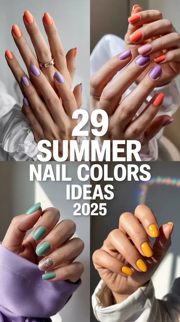 Summer Nail Colors Ideas 2025 Trending Bright, Pastel, Gel, and