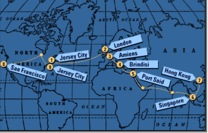 Around the World in 80 Days : Scribble Maps