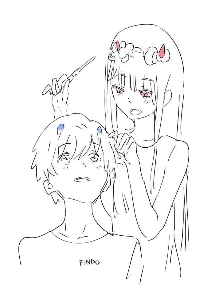 Ausmalbilder Darling in the Franxx