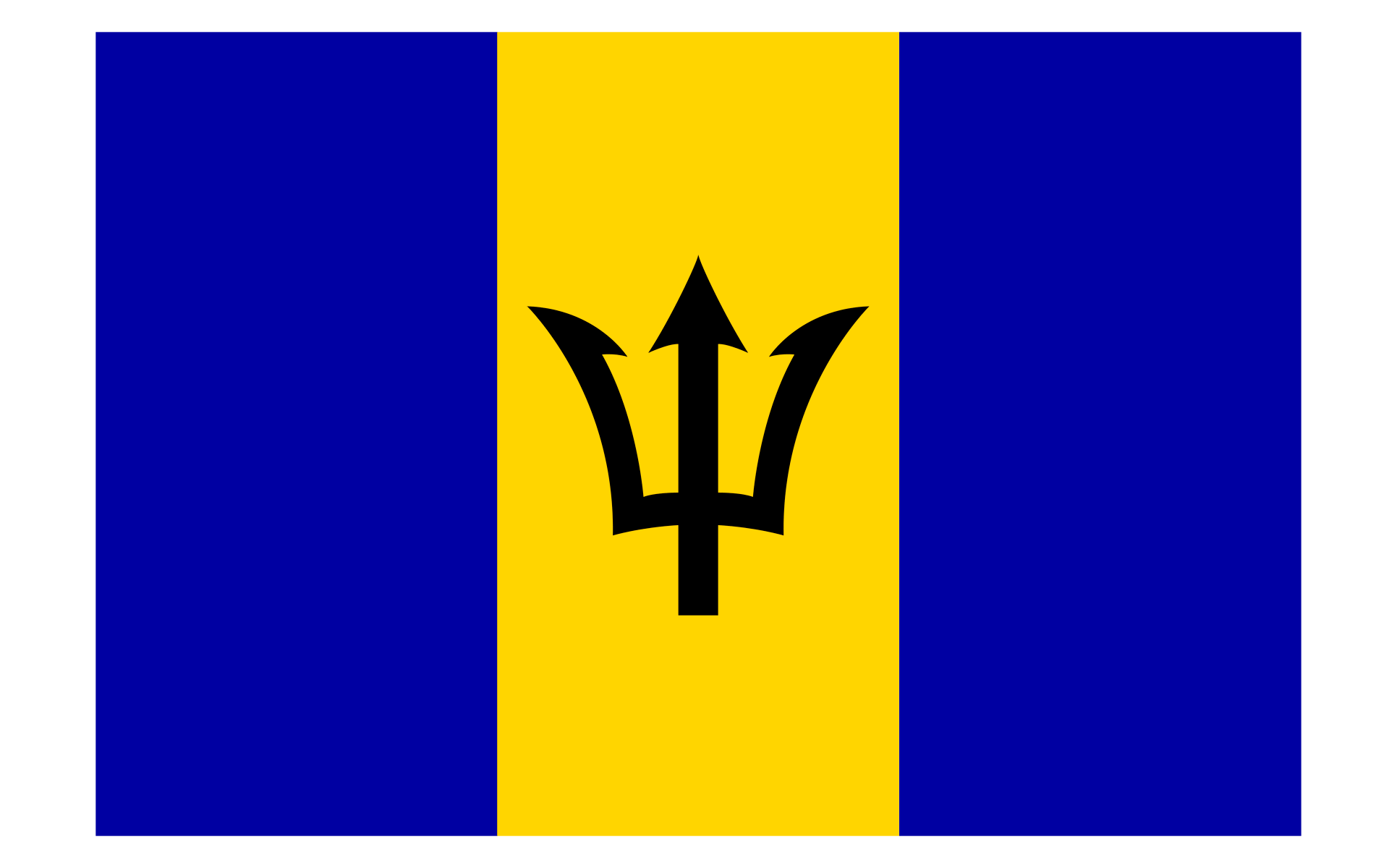 Flag Of Barbados The Symbol Of Blue Sea And Golden Sand
