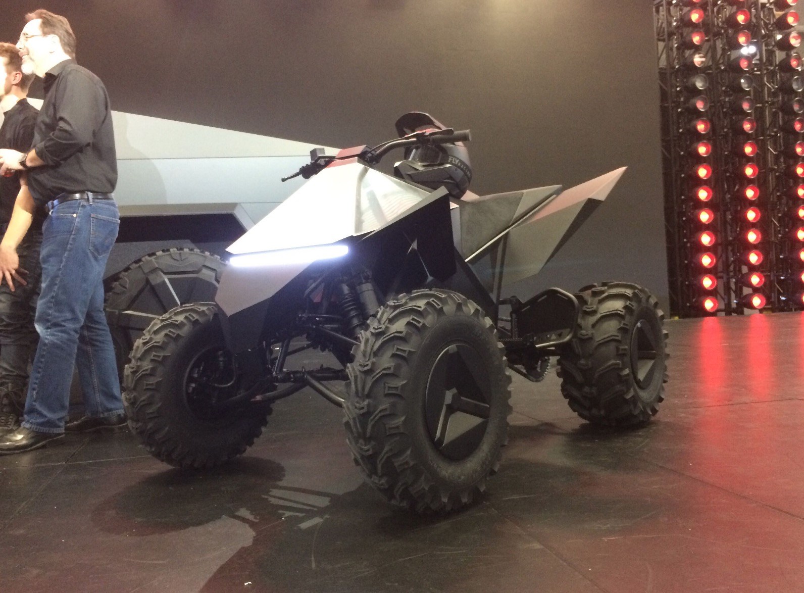 This DIY Electric ATV Mimicking A Tesla CyberQuad Clocks At