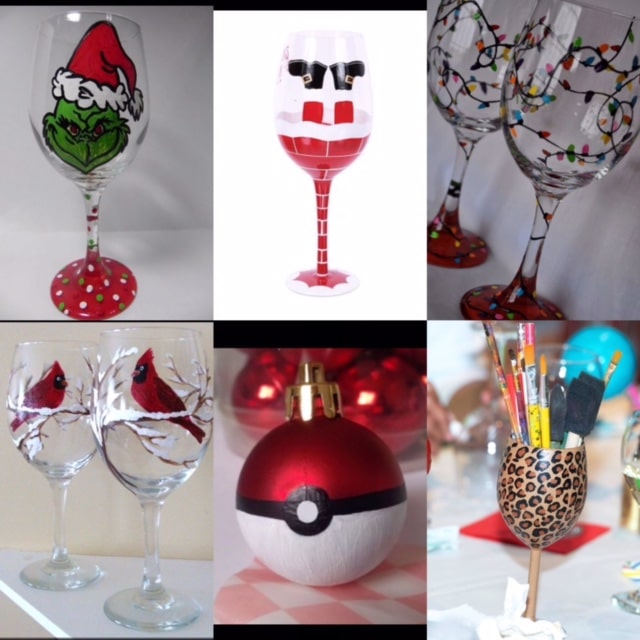 Ornament & Wine Glass Paint Party Wonderfully Made4You