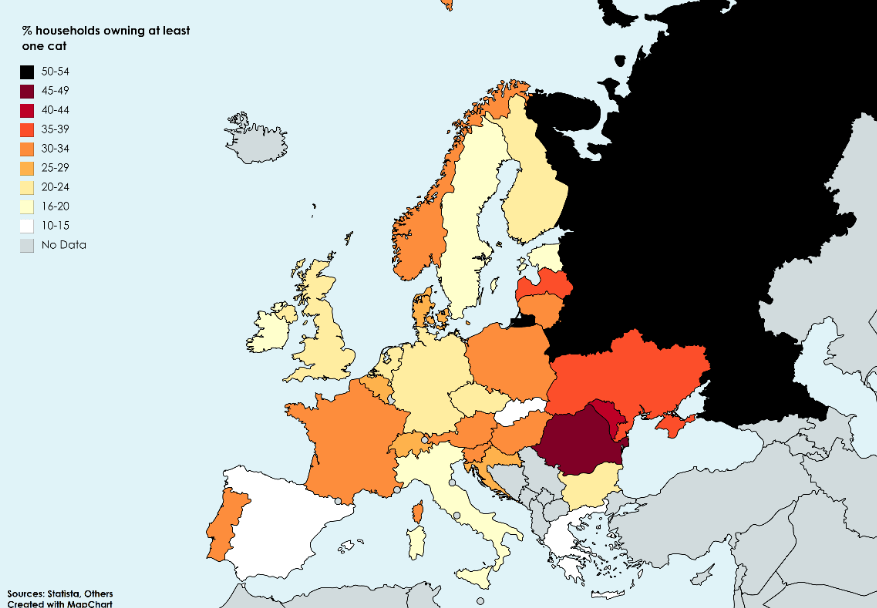 Cat Ownership in Europe Wondering Maps