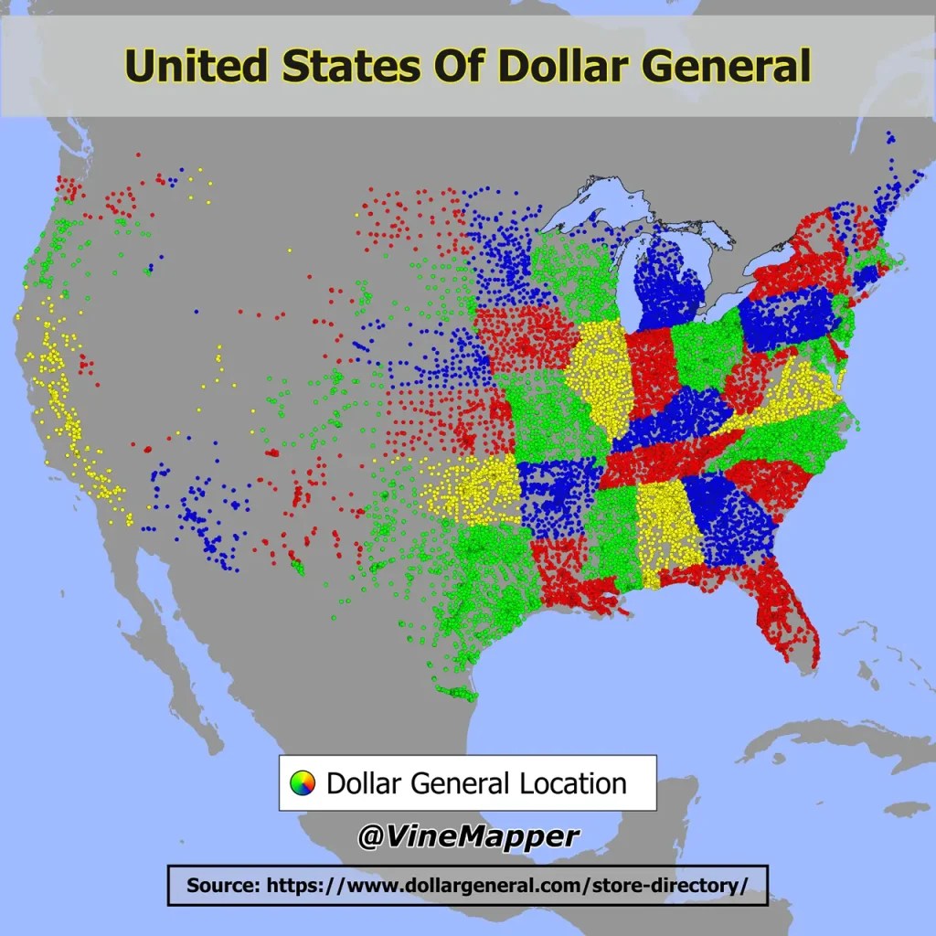 U.S. Dollar General Stores Map