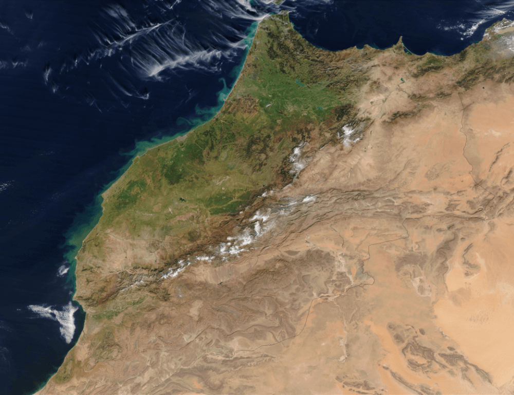 Map of Morocco from Space Wondering Maps