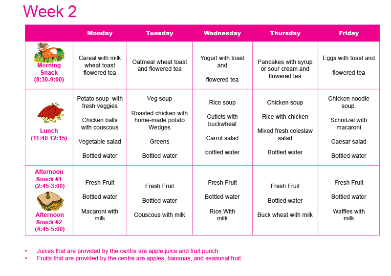Daycare Menu Template Free Daycare Menu Template Free