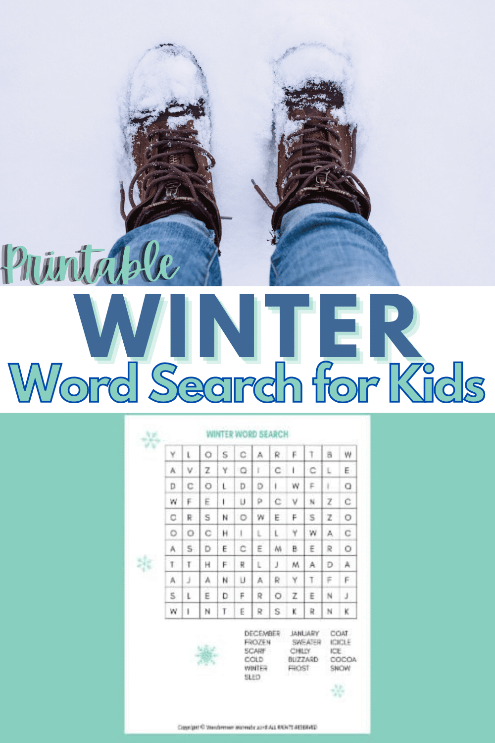 Winter Word Search for Kids