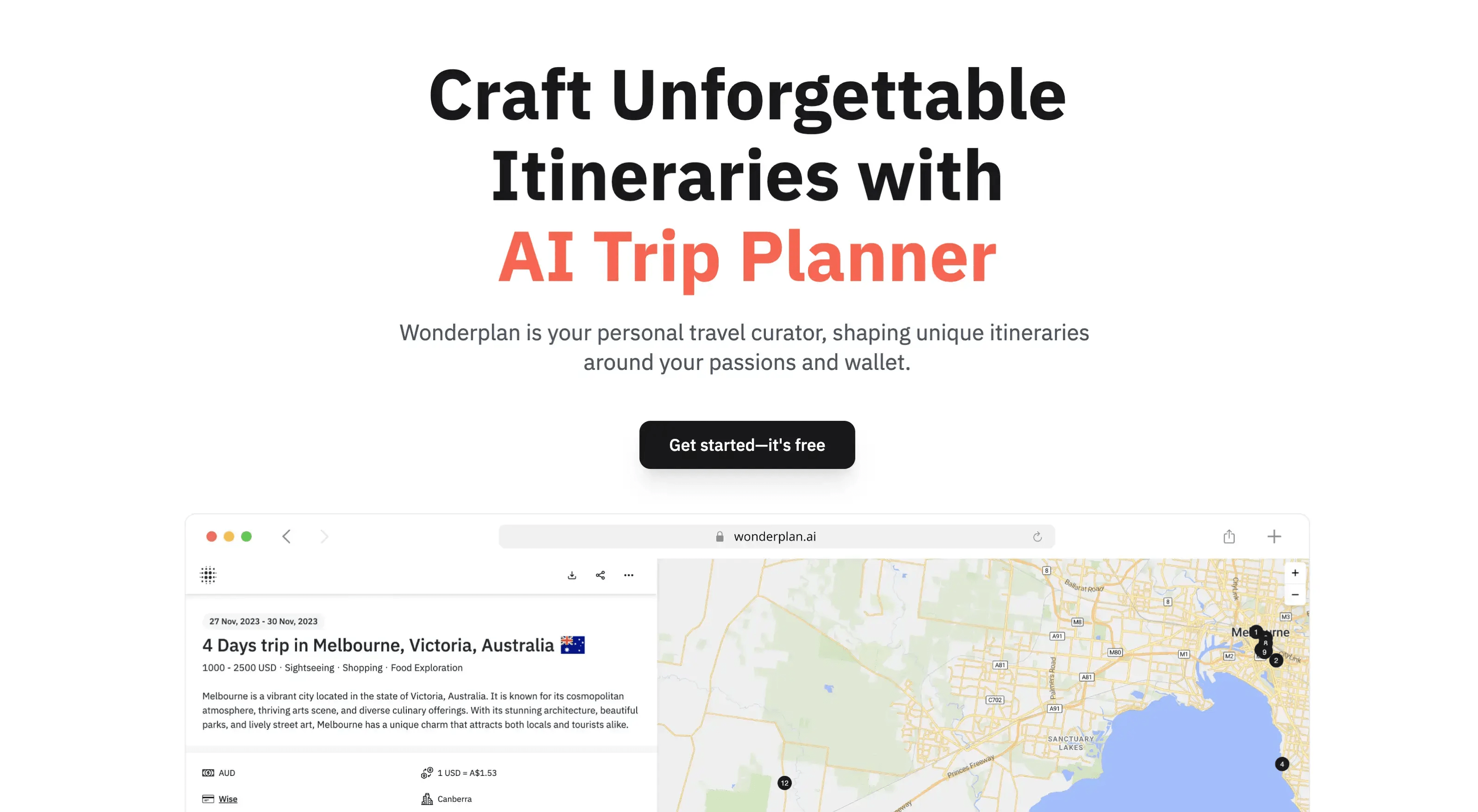 Wonderplan Best AI Trip Planner, AI Travel Planner