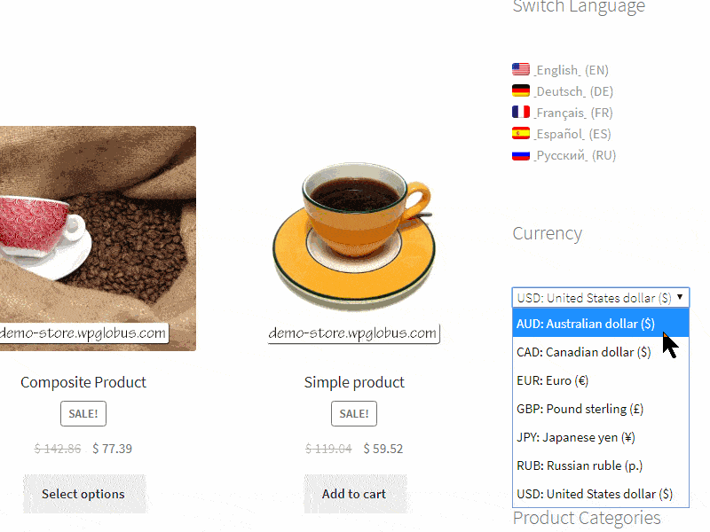 Multicurrency for sold by