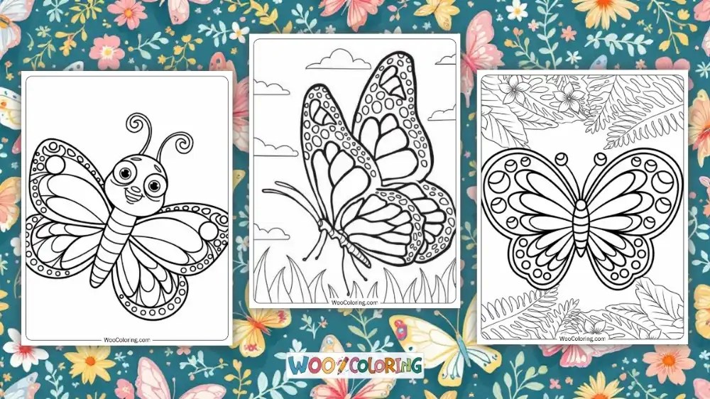 100+ Butterfly coloring pages (Free PDF To Print) | Woo Coloring