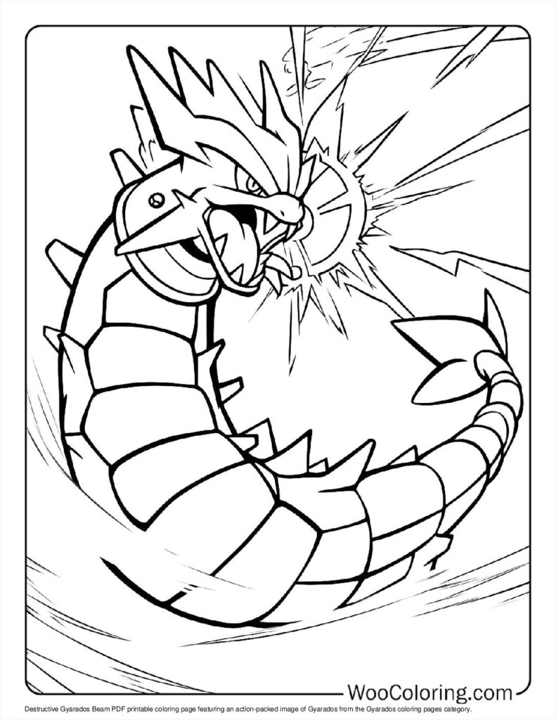 100+ Gyarados coloring pages (FREE) Printable PDF Woo Coloring